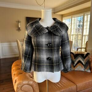 mossimo plaid cropped jacket oversized collar fall